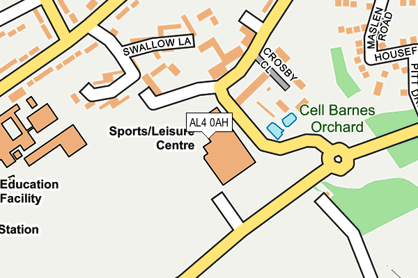 AL4 0AH map - OS OpenMap – Local (Ordnance Survey)