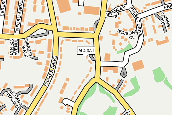 AL4 0AJ map - OS OpenMap – Local (Ordnance Survey)