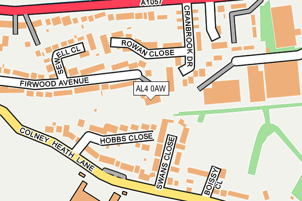 AL4 0AW map - OS OpenMap – Local (Ordnance Survey)