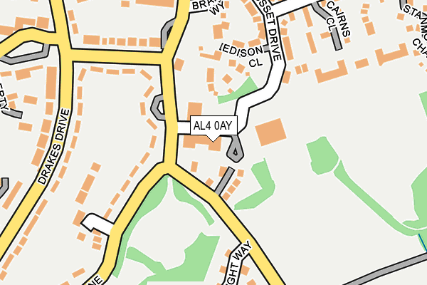 AL4 0AY map - OS OpenMap – Local (Ordnance Survey)