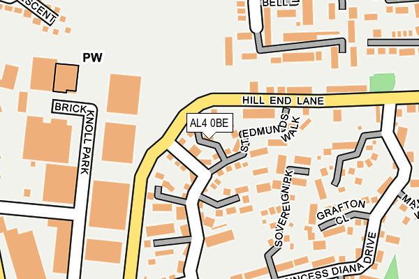 AL4 0BE map - OS OpenMap – Local (Ordnance Survey)