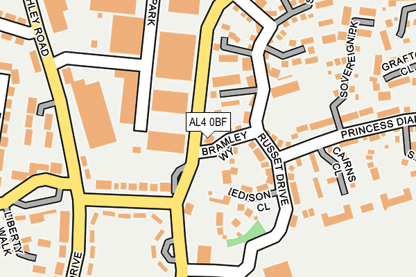 AL4 0BF map - OS OpenMap – Local (Ordnance Survey)