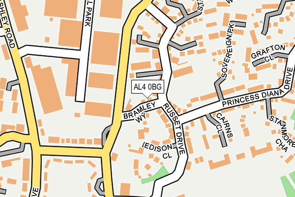 AL4 0BG map - OS OpenMap – Local (Ordnance Survey)