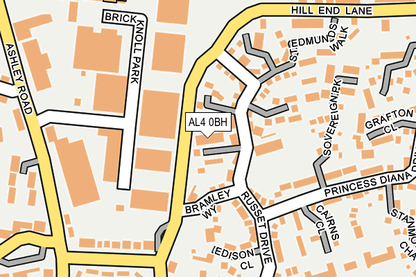 AL4 0BH map - OS OpenMap – Local (Ordnance Survey)