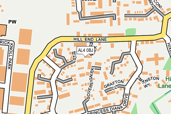 AL4 0BJ map - OS OpenMap – Local (Ordnance Survey)