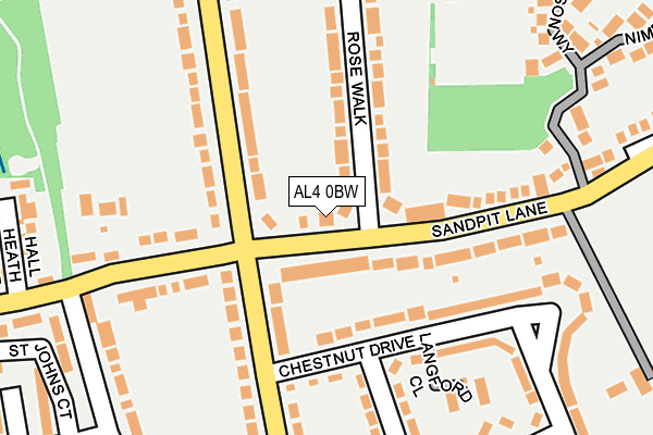 AL4 0BW map - OS OpenMap – Local (Ordnance Survey)