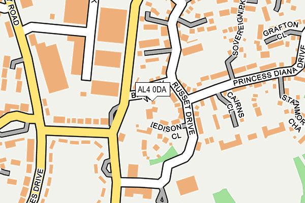 AL4 0DA map - OS OpenMap – Local (Ordnance Survey)