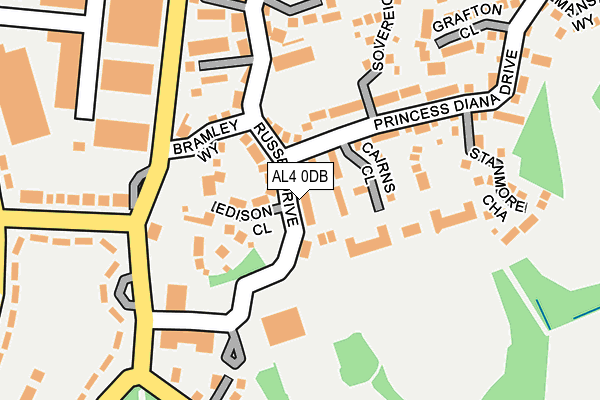 AL4 0DB map - OS OpenMap – Local (Ordnance Survey)