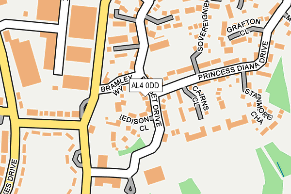 AL4 0DD map - OS OpenMap – Local (Ordnance Survey)