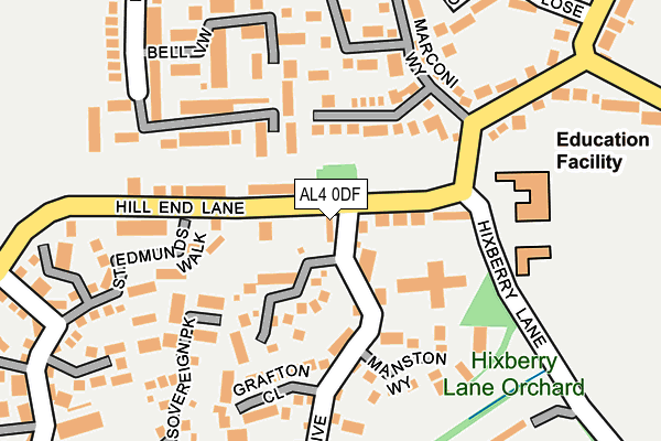 AL4 0DF map - OS OpenMap – Local (Ordnance Survey)