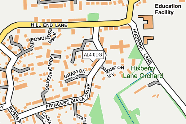 AL4 0DG map - OS OpenMap – Local (Ordnance Survey)