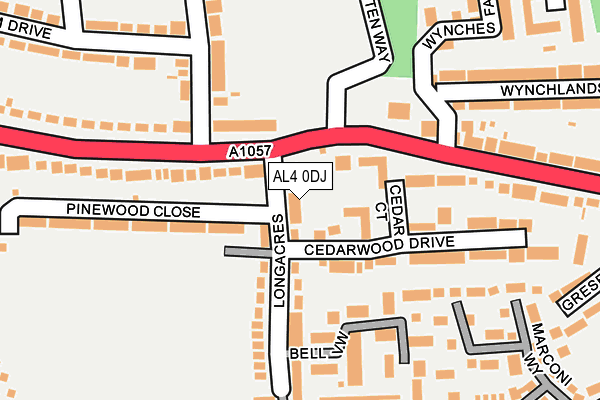 AL4 0DJ map - OS OpenMap – Local (Ordnance Survey)