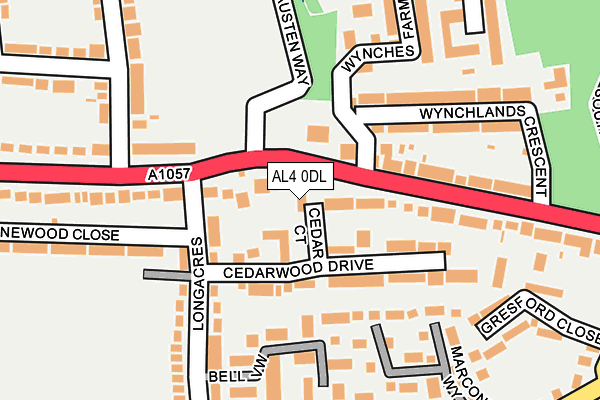 AL4 0DL map - OS OpenMap – Local (Ordnance Survey)