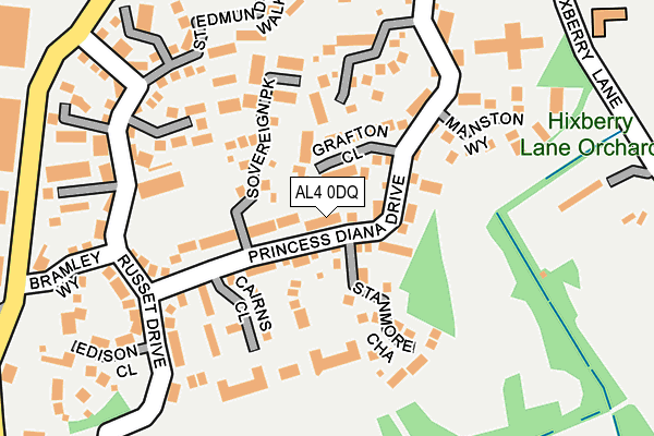 AL4 0DQ map - OS OpenMap – Local (Ordnance Survey)