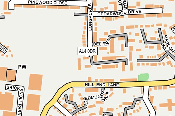 AL4 0DR map - OS OpenMap – Local (Ordnance Survey)