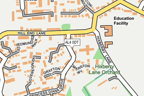 AL4 0DT map - OS OpenMap – Local (Ordnance Survey)