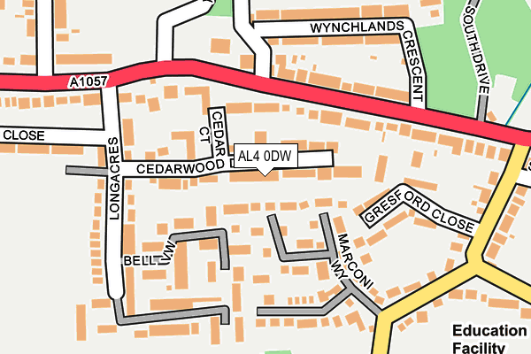 AL4 0DW map - OS OpenMap – Local (Ordnance Survey)