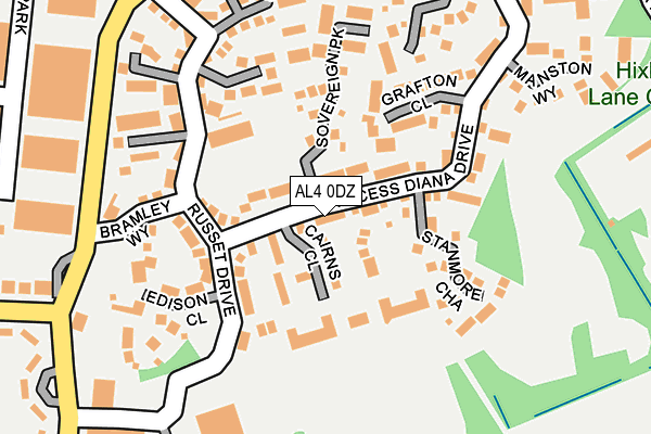 AL4 0DZ map - OS OpenMap – Local (Ordnance Survey)