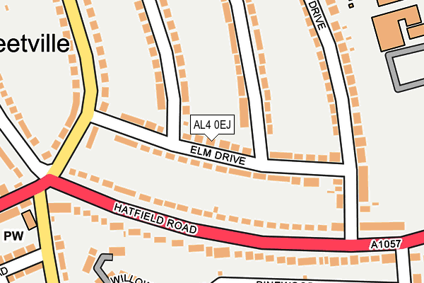 AL4 0EJ map - OS OpenMap – Local (Ordnance Survey)