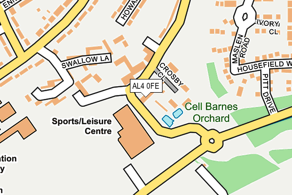 AL4 0FE map - OS OpenMap – Local (Ordnance Survey)