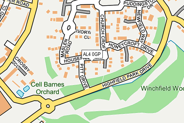 AL4 0GP map - OS OpenMap – Local (Ordnance Survey)