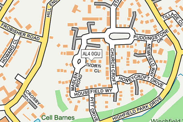 AL4 0GU map - OS OpenMap – Local (Ordnance Survey)