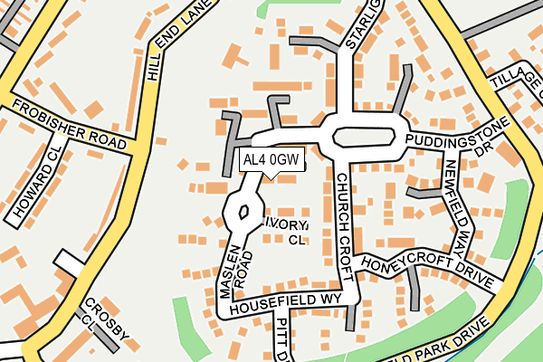 AL4 0GW map - OS OpenMap – Local (Ordnance Survey)