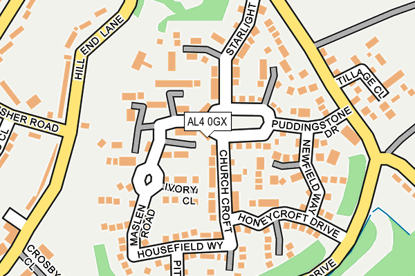 AL4 0GX map - OS OpenMap – Local (Ordnance Survey)