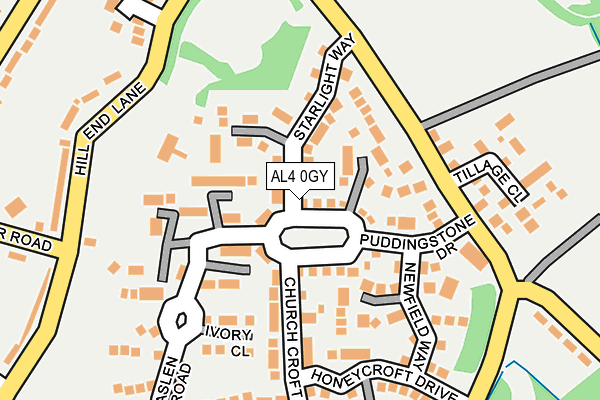AL4 0GY map - OS OpenMap – Local (Ordnance Survey)