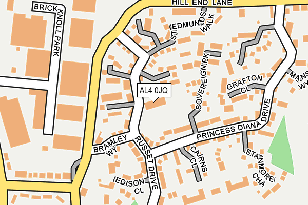 AL4 0JQ map - OS OpenMap – Local (Ordnance Survey)