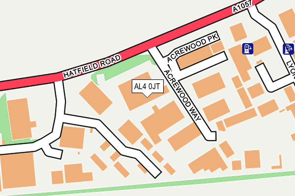 AL4 0JT map - OS OpenMap – Local (Ordnance Survey)