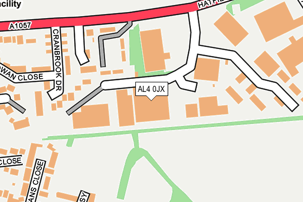 AL4 0JX map - OS OpenMap – Local (Ordnance Survey)