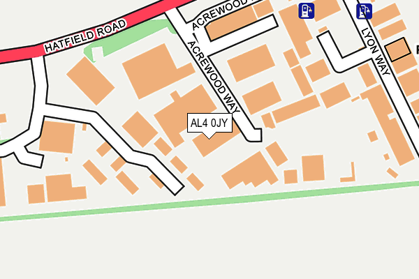 AL4 0JY map - OS OpenMap – Local (Ordnance Survey)