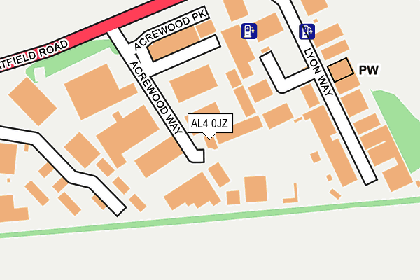 AL4 0JZ map - OS OpenMap – Local (Ordnance Survey)
