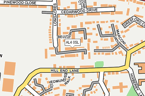 AL4 0SL map - OS OpenMap – Local (Ordnance Survey)