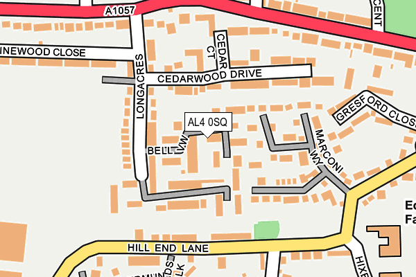AL4 0SQ map - OS OpenMap – Local (Ordnance Survey)