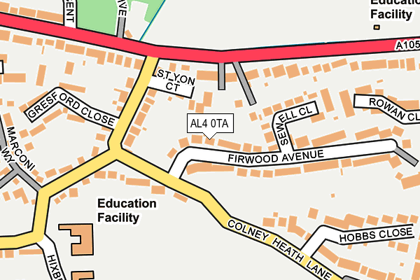 AL4 0TA map - OS OpenMap – Local (Ordnance Survey)