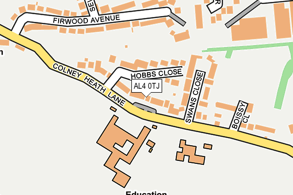 AL4 0TJ map - OS OpenMap – Local (Ordnance Survey)