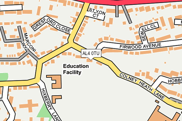 AL4 0TU map - OS OpenMap – Local (Ordnance Survey)