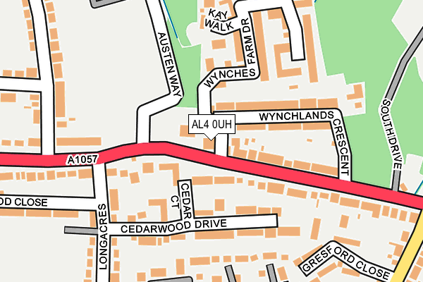 AL4 0UH map - OS OpenMap – Local (Ordnance Survey)