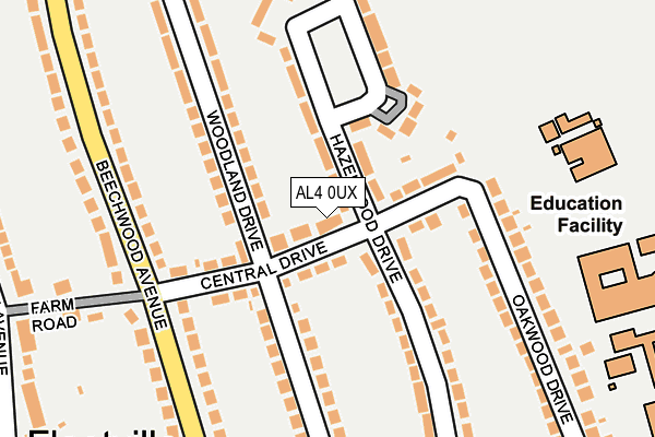 AL4 0UX map - OS OpenMap – Local (Ordnance Survey)