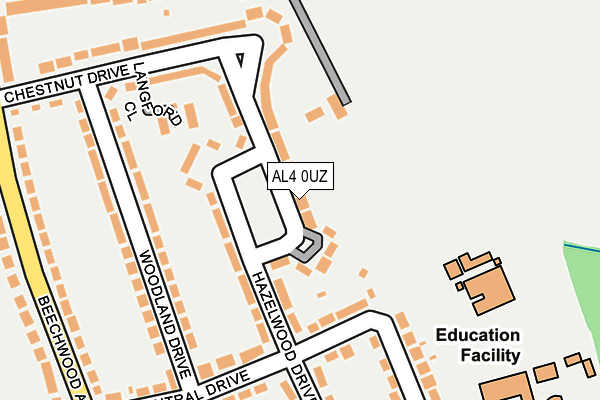 AL4 0UZ map - OS OpenMap – Local (Ordnance Survey)