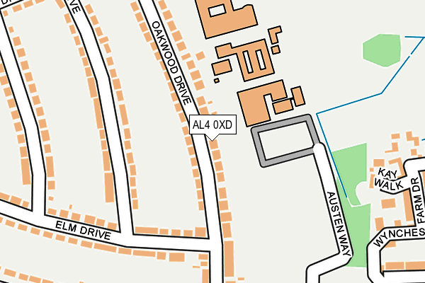 AL4 0XD map - OS OpenMap – Local (Ordnance Survey)