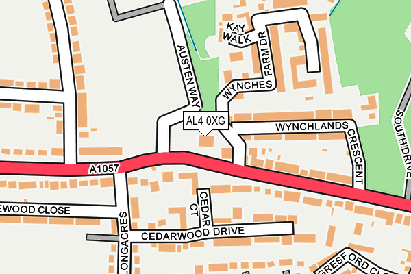 AL4 0XG map - OS OpenMap – Local (Ordnance Survey)