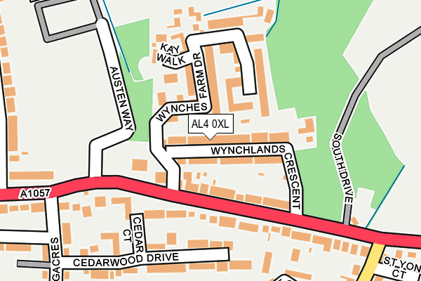 AL4 0XL map - OS OpenMap – Local (Ordnance Survey)
