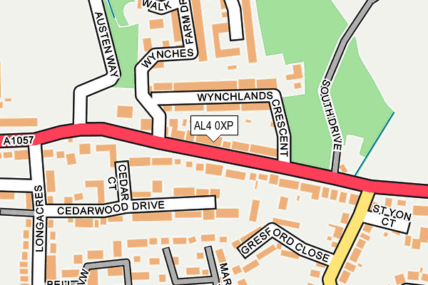 AL4 0XP map - OS OpenMap – Local (Ordnance Survey)