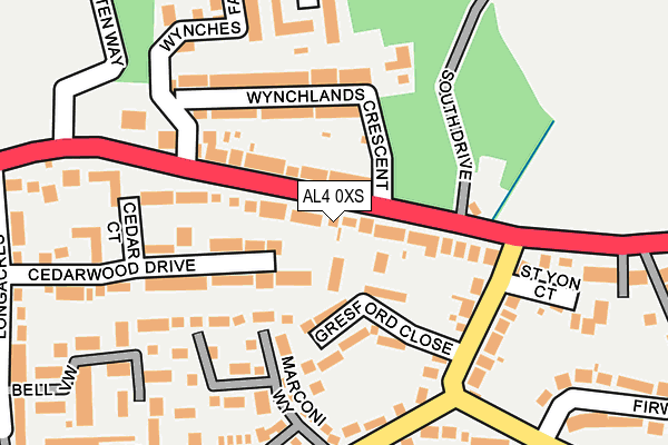 AL4 0XS map - OS OpenMap – Local (Ordnance Survey)