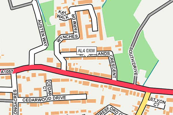 AL4 0XW map - OS OpenMap – Local (Ordnance Survey)