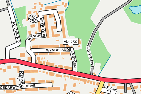 AL4 0XZ map - OS OpenMap – Local (Ordnance Survey)