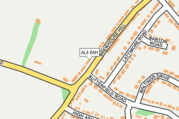 AL4 8AH map - OS OpenMap – Local (Ordnance Survey)